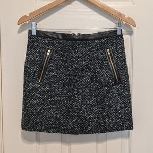 Blue woven mini skirt